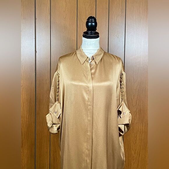 LOEWE  Silk Chain Mini Shirtdress size 38/us size 6 - Picture 6 of 16